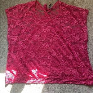 Torrid Vibrant Pink Lace Blouse